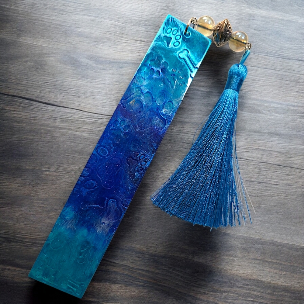 Blue Bookmark with Tassel